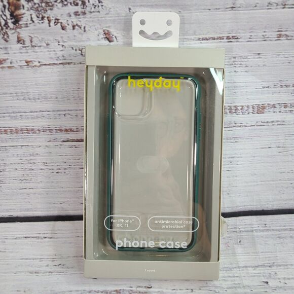 Apple Antimicrobial Phone Case for iPhone XR,11 with Teal Bumper - Picture 1 of 2